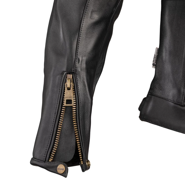 Dámská kožená moto bunda W-TEC Stripe Lady - černá