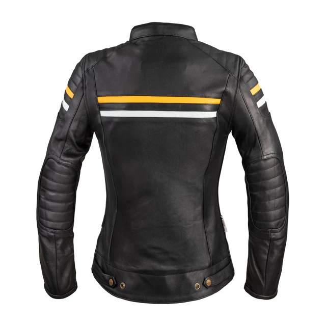Dámská kožená moto bunda W-TEC Stripe Lady - černá
