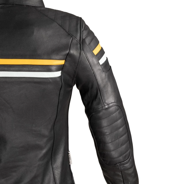 Dámská kožená moto bunda W-TEC Stripe Lady - černá