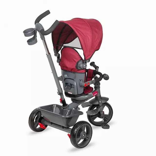 Dětská tříkolka s vodící tyčí Coccolle Primo - magenta