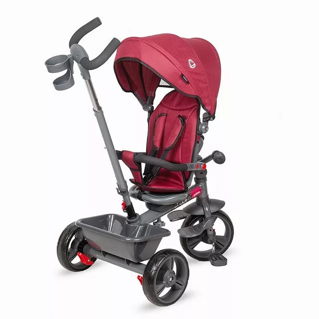 Dětská tříkolka s vodící tyčí Coccolle Primo - magenta