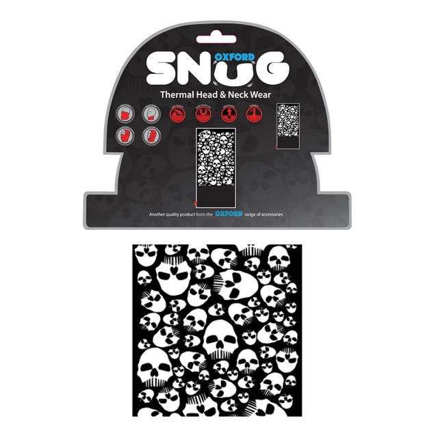 Multifunkční thermo nákrčník Oxford Snug - Black - Skulls