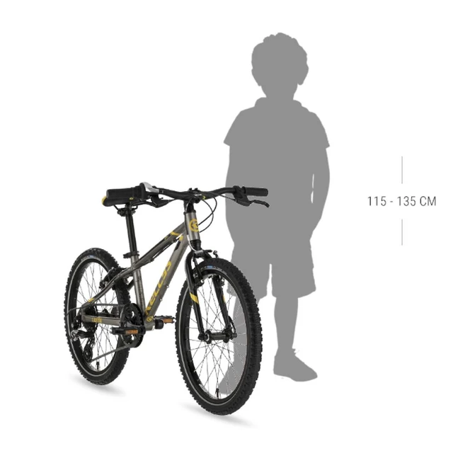 Ultra lehké juniorské kolo KELLYS NAGA AIR BELT 20" - model 2026 • 115-135 cm • 7,38 kg - Yellow