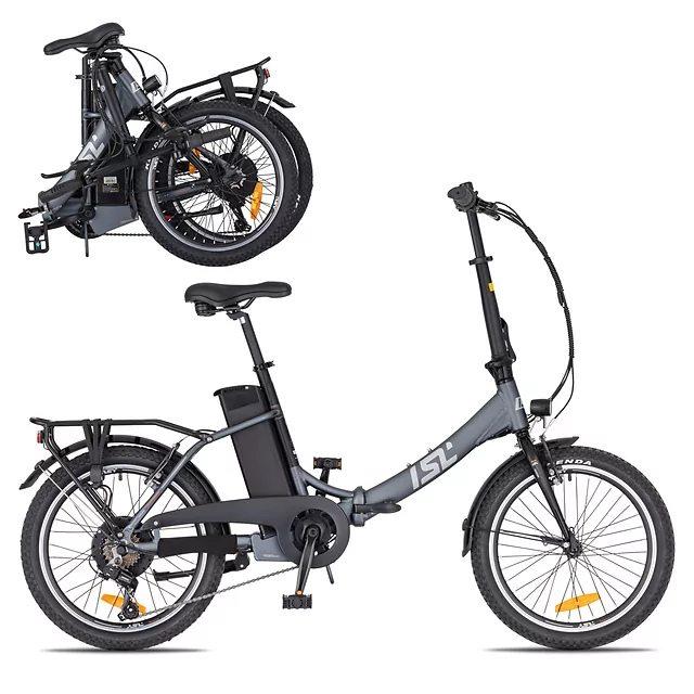 Skládací elektrokolo inSPORTline ISL Felior 468 Wh 20" - model 2026 • dojezd až 100 km • 156-183 cm - Titanium Grey