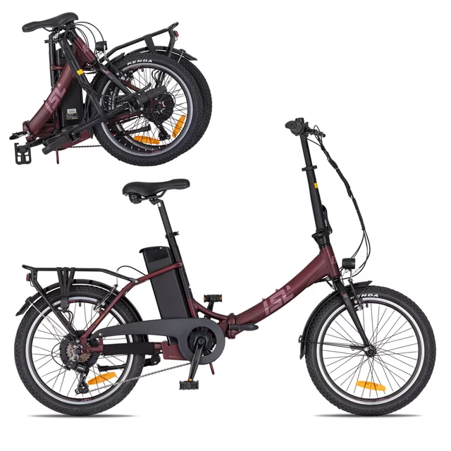 Skládací elektrokolo inSPORTline ISL Felior 468 Wh 20" - model 2026 • dojezd až 100 km • 156-183 cm - Velour Red