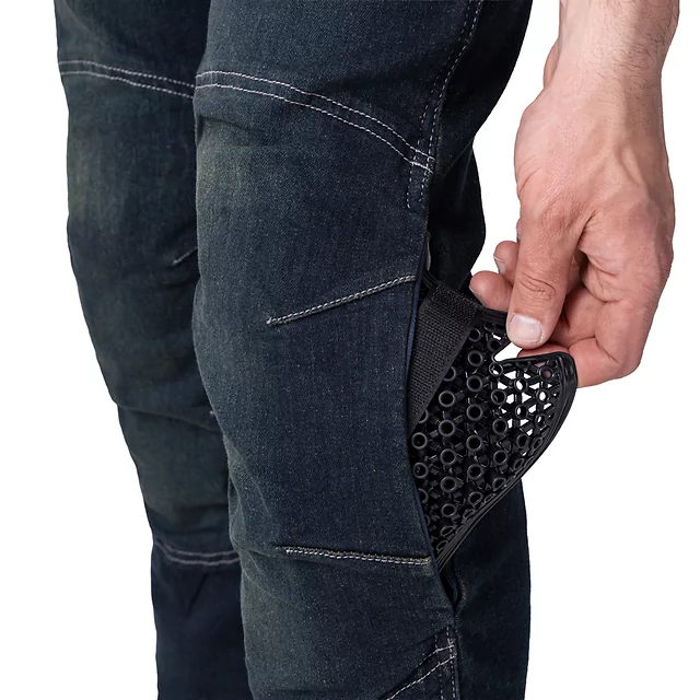 Moto jeansy W-TEC Pawted s nepromokavou membránou - tmavě modrá