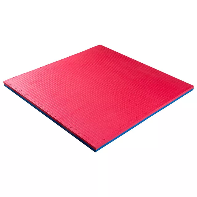 Puzzle tatami podložka inSPORTline Malmeida 100x100x4 cm - mocha mousse-černá, vzor 5 proužků
