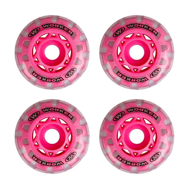 Náhradní kolečka na kolečkové brusle WORKER TriGo Skate 64mm - růžová - růžová