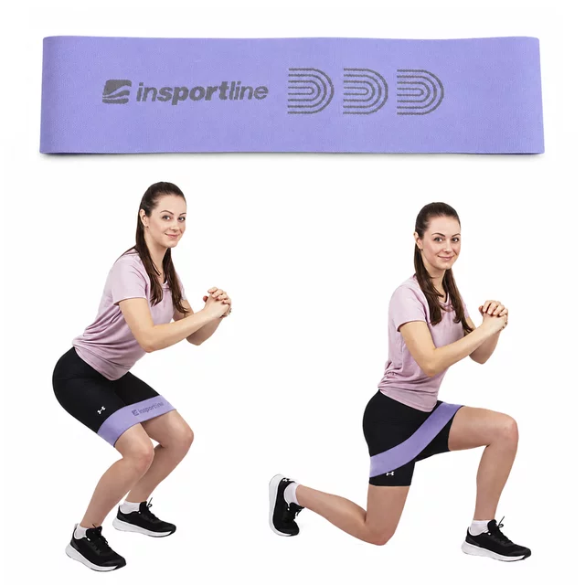 Posilovací smyčka inSPORTline Hiplop L 72x8 cm / 22 kg - oranžová - fialová