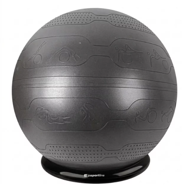 Gymnastický míč inSPORTline Stretch Ball 65 cm se základnou BallBase - černá