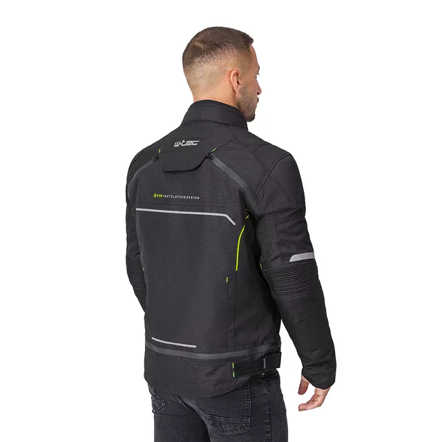 Pánská moto bunda W-TEC Progair - černá-fluo