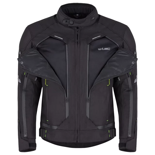 Pánská moto bunda W-TEC Progair - černá-fluo - černá-fluo