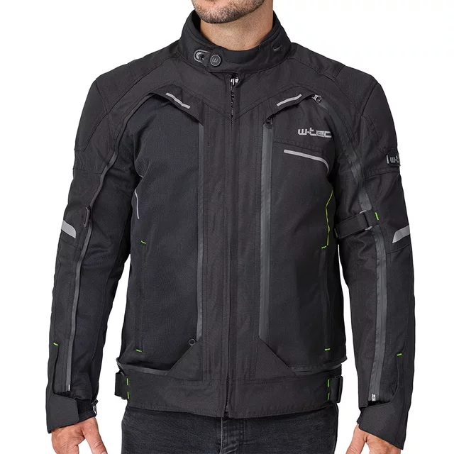 Pánská moto bunda W-TEC Progair - černá-fluo