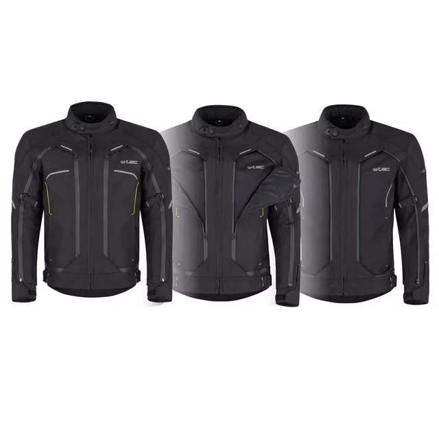 Pánská moto bunda W-TEC Progair - černá-fluo