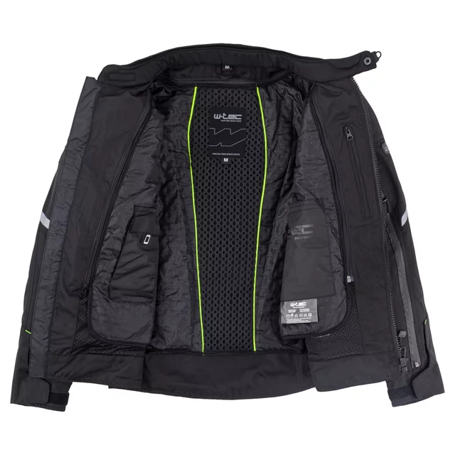 Pánská moto bunda W-TEC Progair - černá-fluo