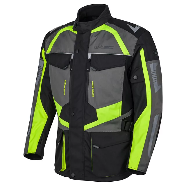 Pánská moto bunda W-TEC Burdys Evo - černo-šedo-zelená