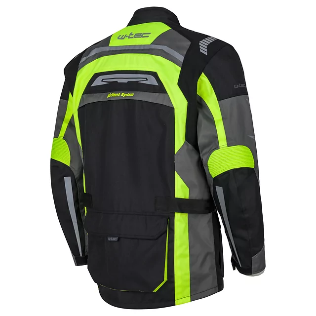 Pánská moto bunda W-TEC Burdys Evo - černo-šedo-zelená