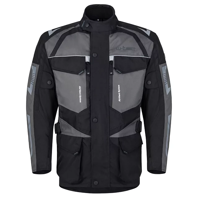 Pánská moto bunda W-TEC Burdys Evo - černo-šedo-zelená