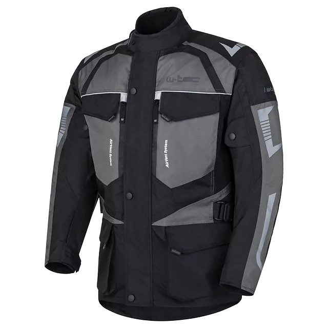 Pánská moto bunda W-TEC Burdys Evo - černo-šedo-zelená