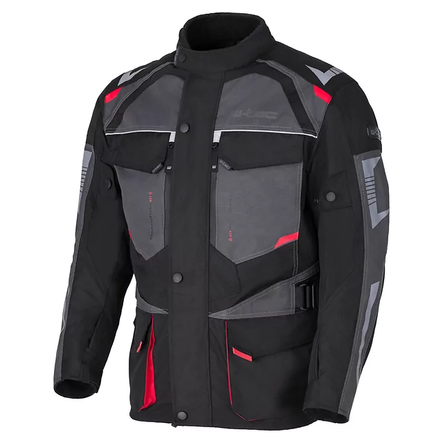Pánská moto bunda W-TEC Burdys Evo - černo-šedo-zelená