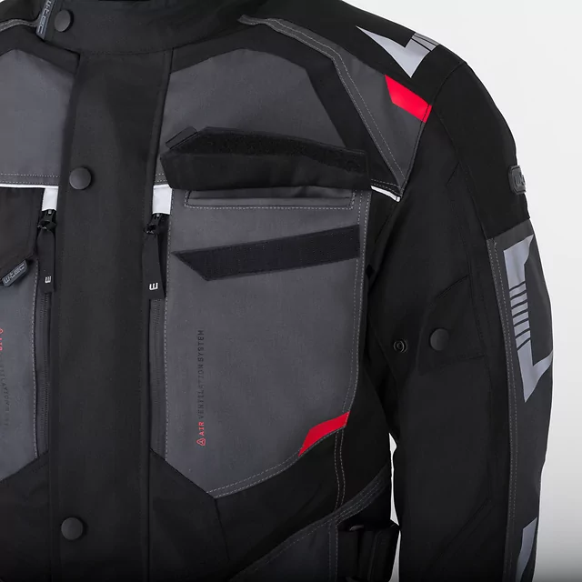 Pánská moto bunda W-TEC Burdys Evo - černo-šedo-zelená
