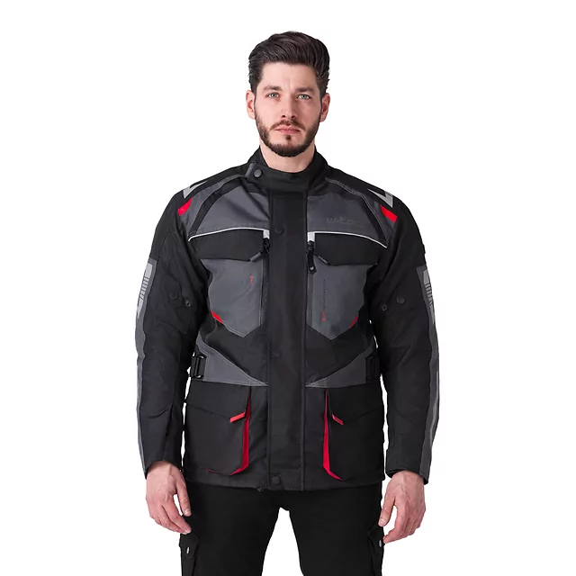 Pánská moto bunda W-TEC Burdys Evo - černo-šedo-zelená