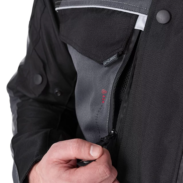 Pánská moto bunda W-TEC Burdys Evo - černo-šedo-zelená