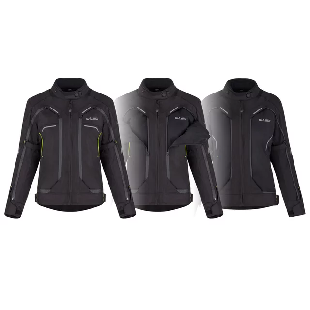 Dámská moto bunda W-TEC Progair Lady - černá-fluo