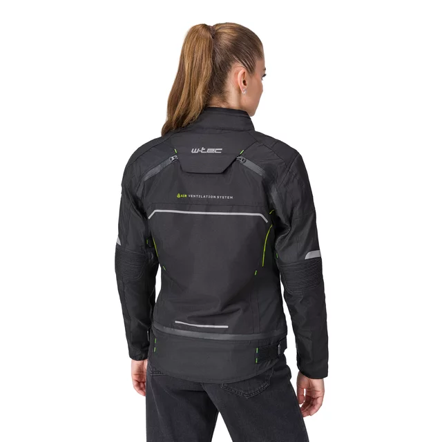 Dámská moto bunda W-TEC Progair Lady - černá-fluo