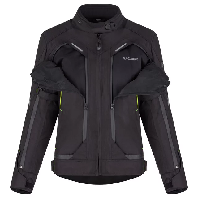 Dámská moto bunda W-TEC Progair Lady - černá-fluo - černá-fluo