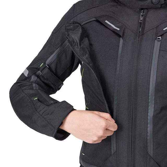 Dámská moto bunda W-TEC Progair Lady - černá-fluo