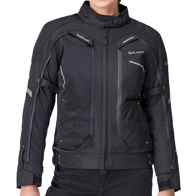 Dámská moto bunda W-TEC Progair Lady - černá-fluo