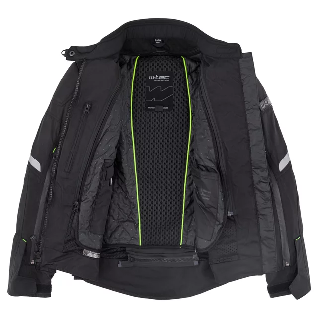 Dámská moto bunda W-TEC Progair Lady - černá-fluo