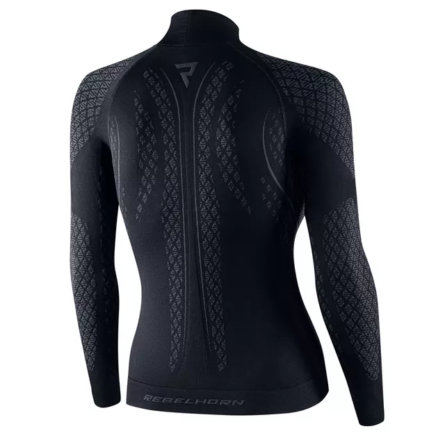 Dámské moto thermo triko Rebelhorn Therm II Lady Jersey - černo-šedá