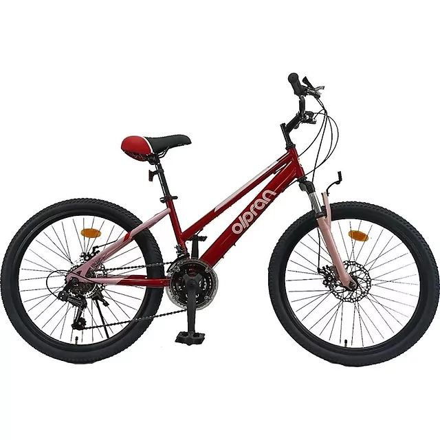Odlehčené juniorské kolo Olpran Talpa 24" - model 2026 • 135-155 cm • 13,6 kg - 2.jakost - tmavě červená/růžová 