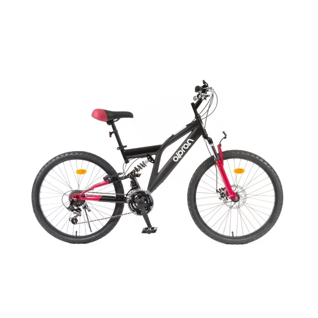 Odlehčené juniorské celoodpružené kolo Olpran Culex 24" - model 2026 • 150-165 cm • 14,6 kg - černá/červená - černá/červená