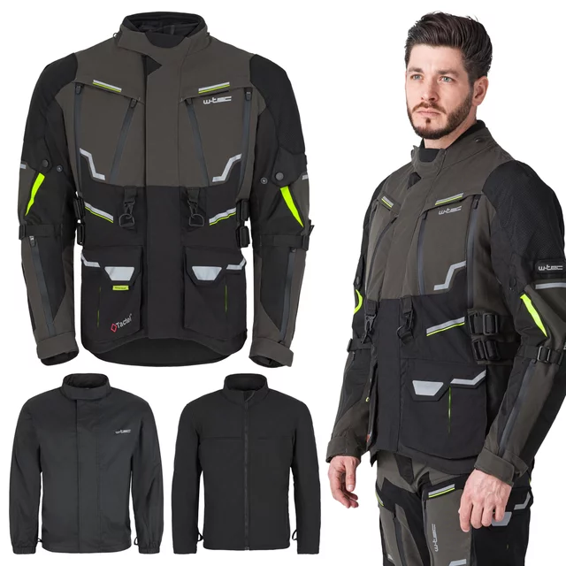 Moto bunda W-TEC Daimick - černo-šedá - černo-šedá