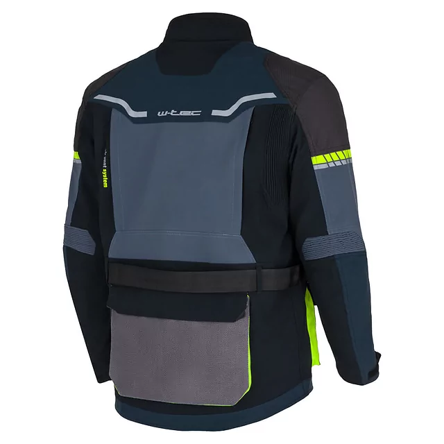 Moto bunda W-TEC Modock - černo-modro-fluo žlutá
