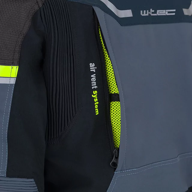 Moto bunda W-TEC Modock - černo-modro-fluo žlutá