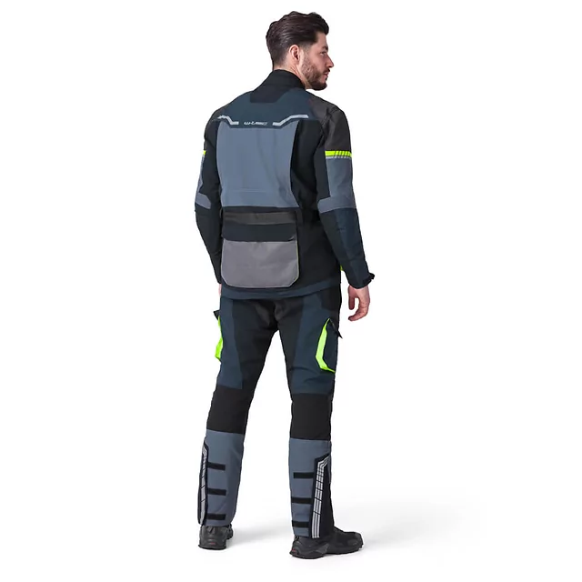 Moto bunda W-TEC Modock - černo-modro-fluo žlutá