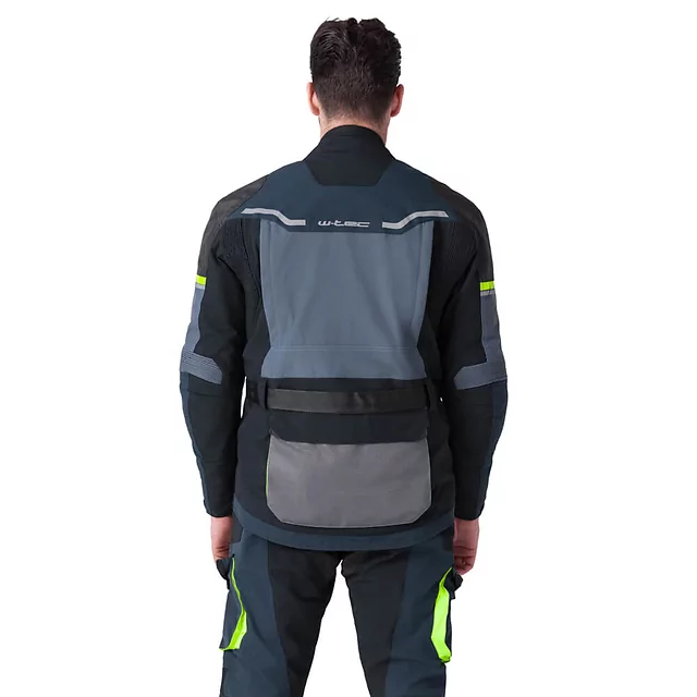 Moto bunda W-TEC Modock - černo-modro-fluo žlutá