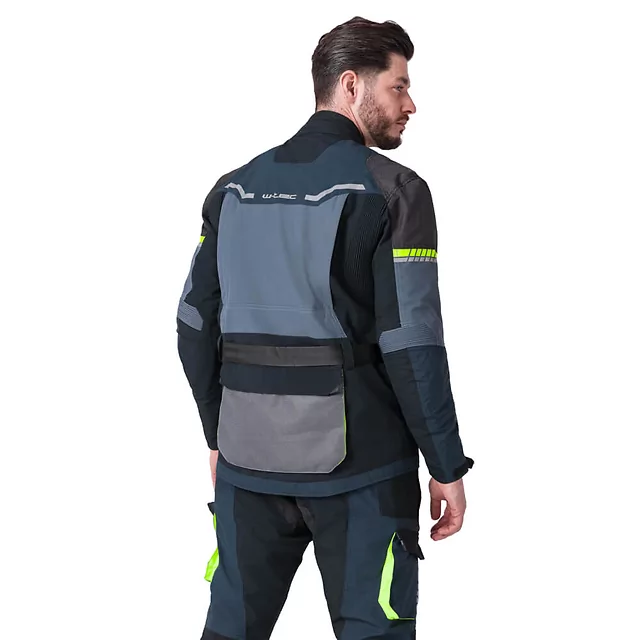 Moto bunda W-TEC Modock - černo-modro-fluo žlutá