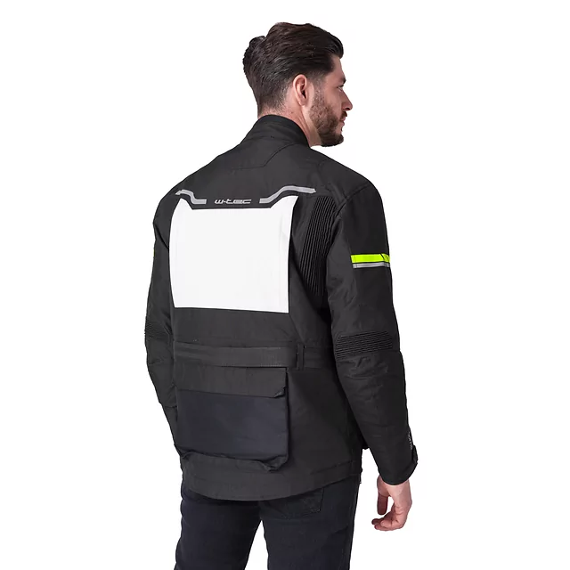 Moto bunda W-TEC Warao - černá-fluo