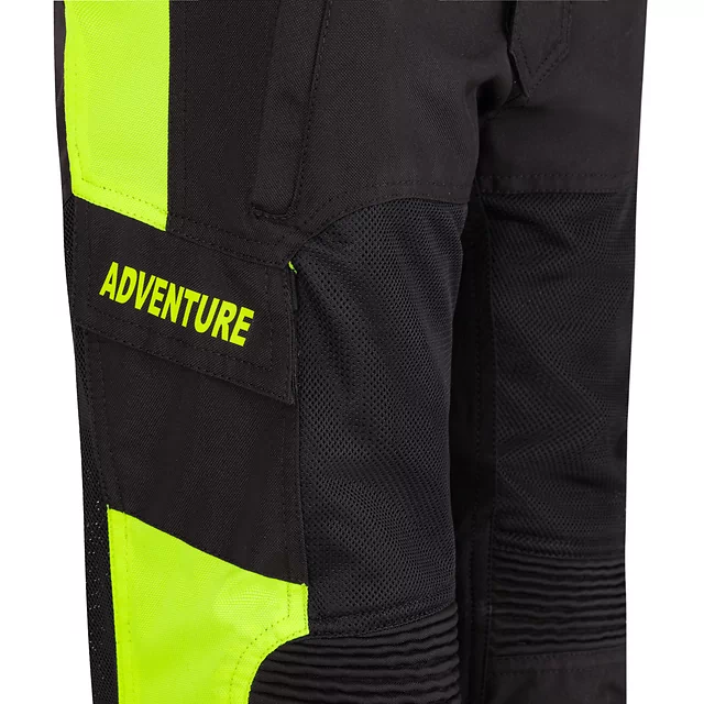 Dětské rostoucí moto kalhoty W-TEC Pinapoco - černá-fluo