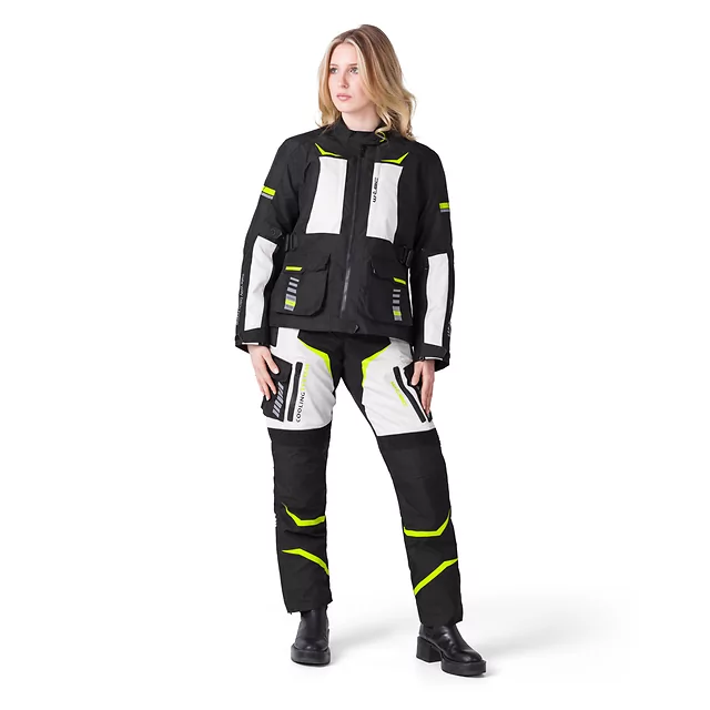 Dámské moto kalhoty W-TEC Warao Lady - černá-fluo