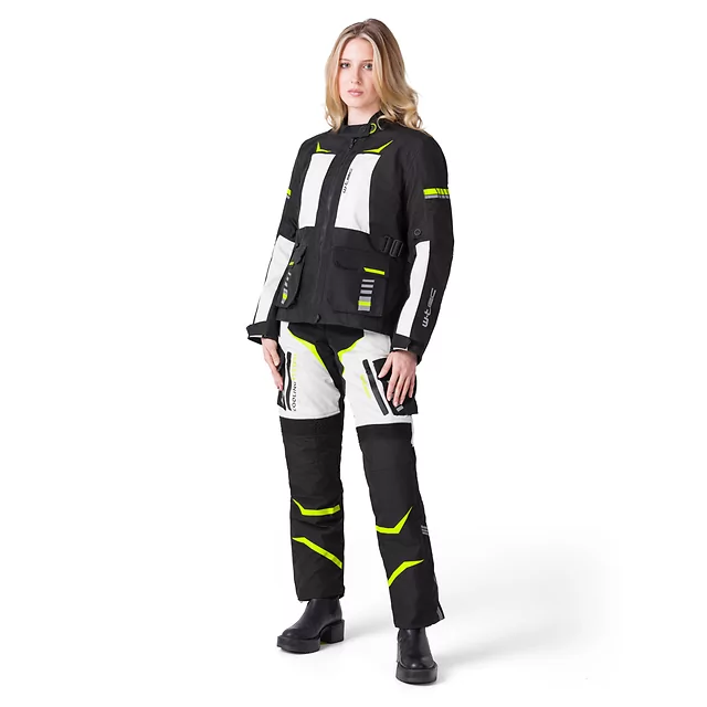 Dámská moto bunda W-TEC Warao Lady - černá-fluo