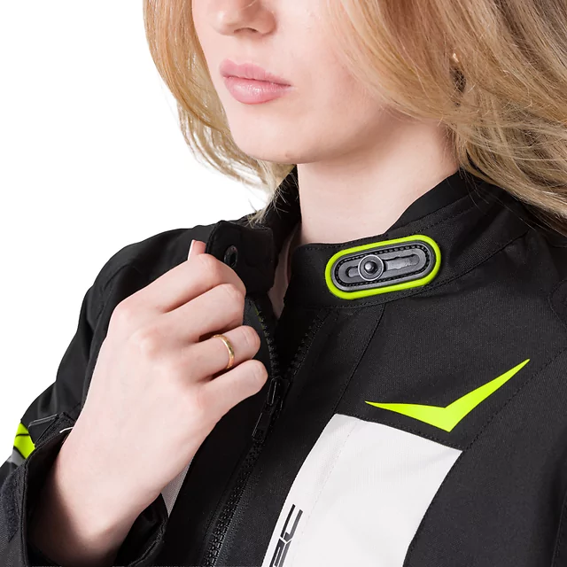 Dámská moto bunda W-TEC Warao Lady - černá-fluo
