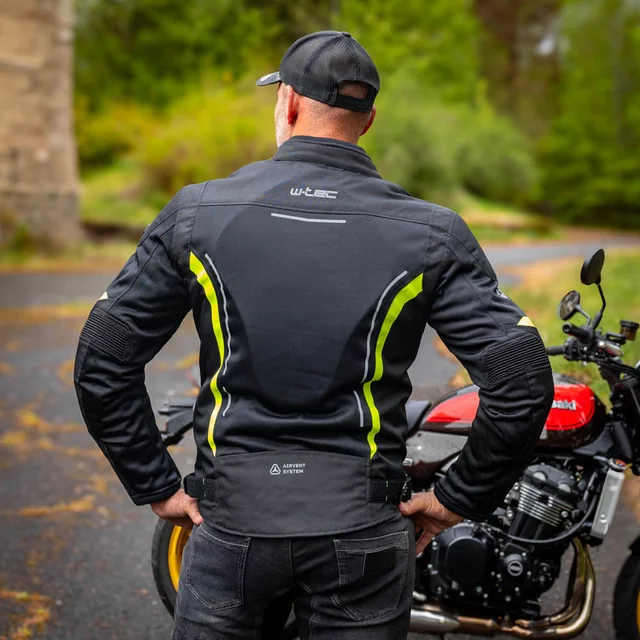 Letní pánská moto bunda W-TEC Mirelio - černá-fluo