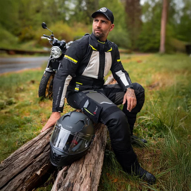 Moto bunda W-TEC Warao - černá-fluo