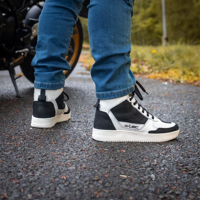 Moto boty W-TEC Bastige - černo-bílá